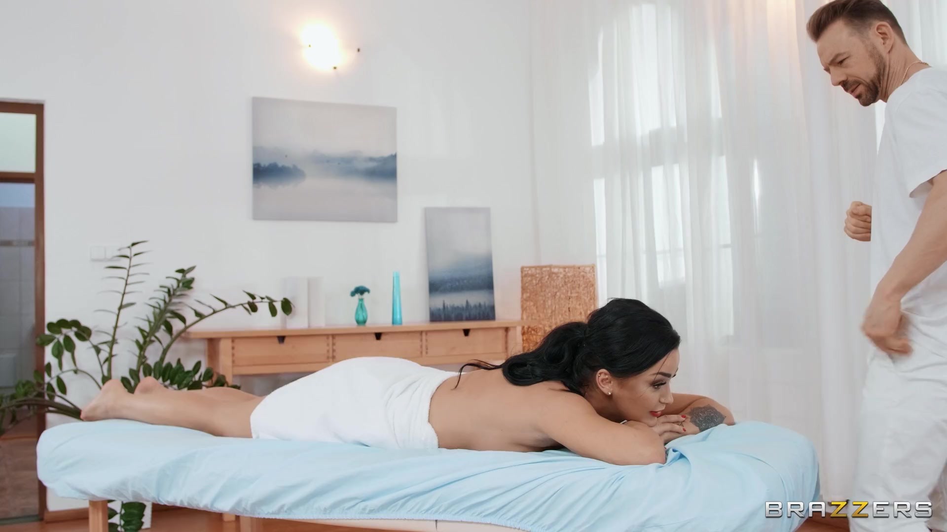 Daphne Turns The Massage Table